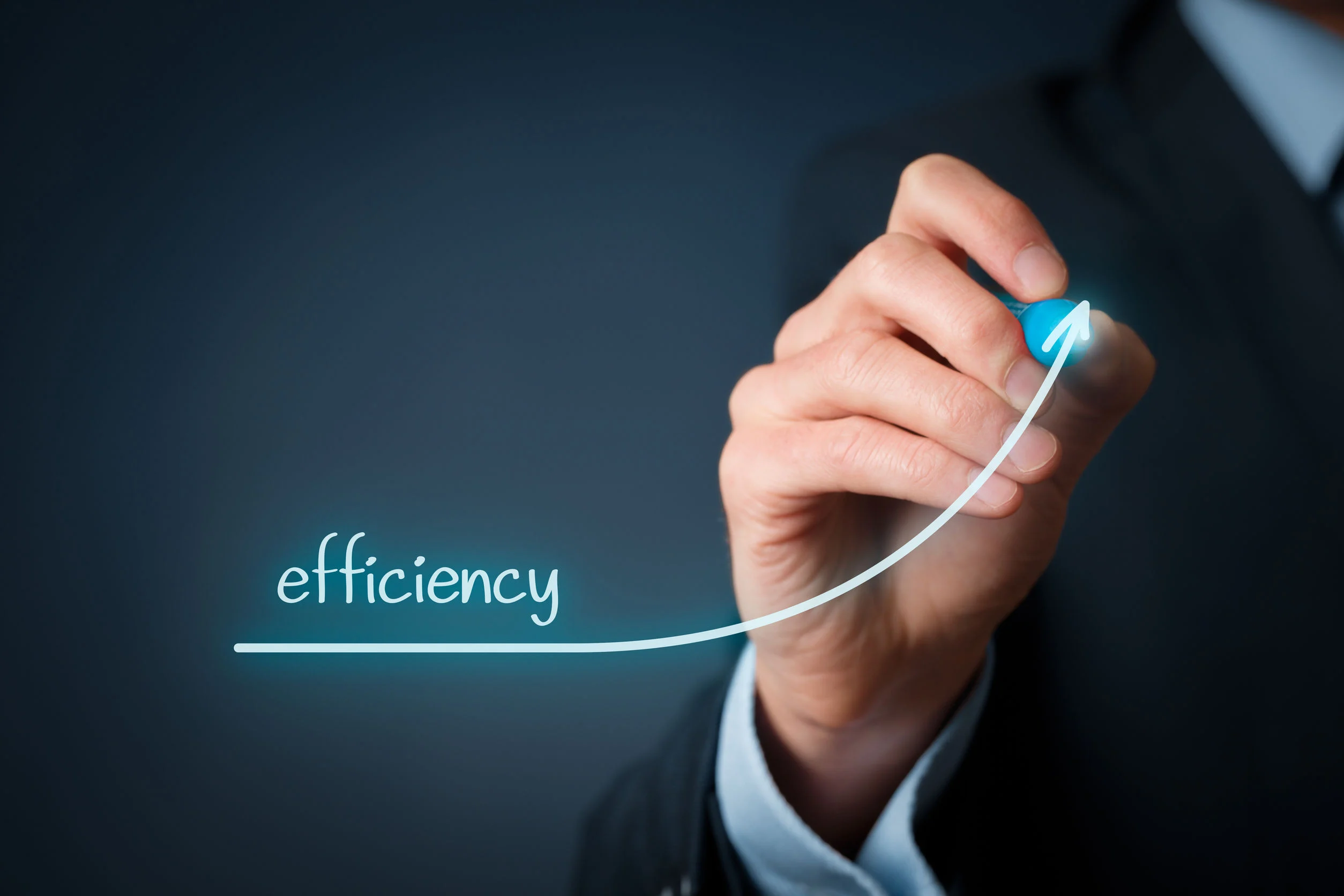 Efficeny word with arrow